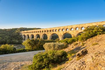 Bridge Pont du Gard over Gardon river