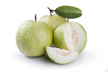 Fresh guava on white background