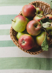 Fresh organic apples, on wooden table
