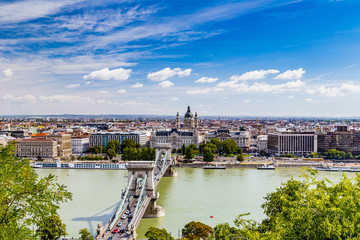 Chain Bridge on the Danube River in Budapest