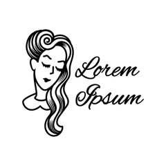 Silhouette of a girl with beautiful vintage hairstyle.