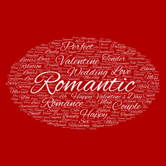 Conceptual Love or Valentine word cloud