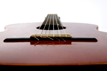fragment of classical guitar closeup