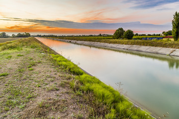 Channel for irrigation and photovoltaic cells