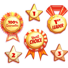 Vector set of colored brightly badges