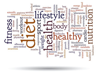 Vector conceptual health word cloud isolated