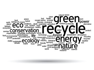 Vector conceptual ecology word cloud isolated
