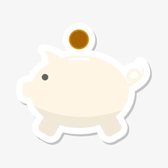 Piggy bank sticker icon