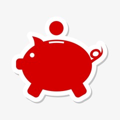 Piggy bank sticker icon