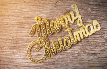 Christmas decoration on wooden background