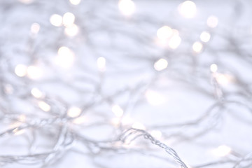 Christmas lights garland on a white background