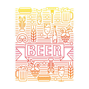 Emblem of beer and snacks.