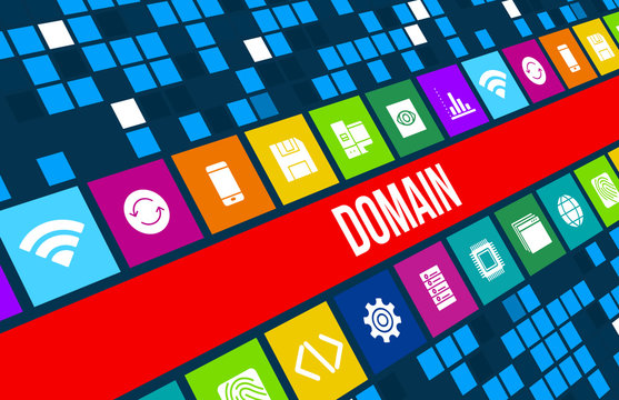 Domian concept image with business icons and