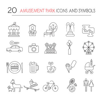 Outdoor park vector icons.