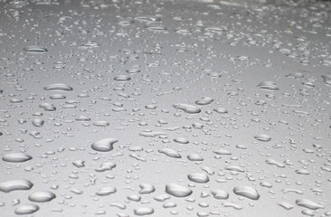 drops of water on the car after rain