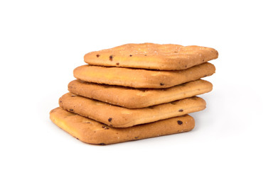 Cookies crackers on a white