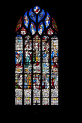 Les vitraux de l'église sainte croix, le Conquet, Finistère, Bretagne, France
