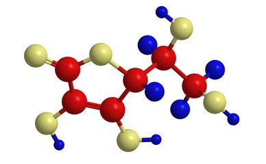 Molecular structure of ascorbic acid (vitamin C)
