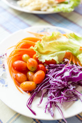 Fresh mixed vegetables salad on decorate on dish
