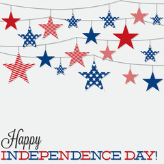 Fototapeta premium String of stars Independence Day card in vector format.