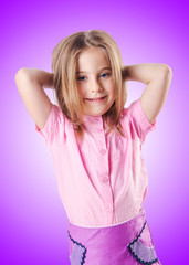 Cute little girl isolated on the white