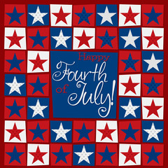 Mosaic funky Independence Day card in vector format.