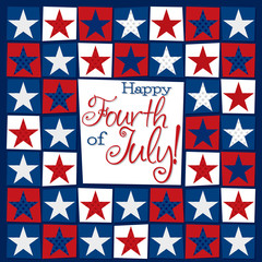 Fototapeta premium Mosaic funky Independence Day card in vector format.