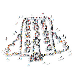 people  shape  house isolated