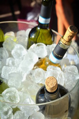 The bottles and the ice for a party - 93369336