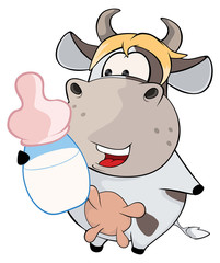A small cow. Cartoon 