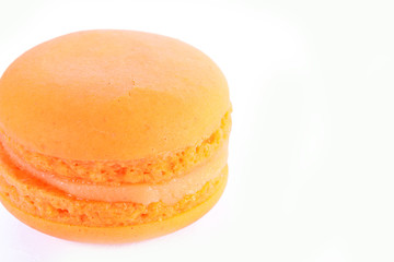 Sweet and colourful french macaroons or macaron on white background, Dessert.