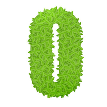 Uppecase letter O consisting of green leaves
