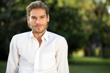 Young man relaxing in the park