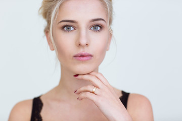 Fototapeta premium Charming girl looking at camera
