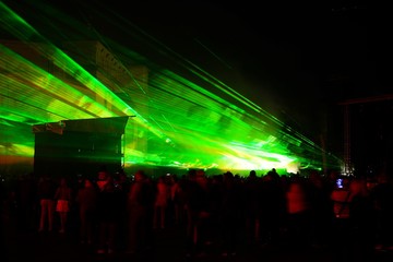 Vilnius city Cathedral place evening laser show on September 3, 2015