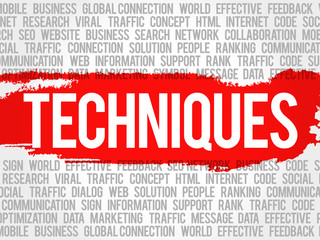 Techniques word cloud, business concept