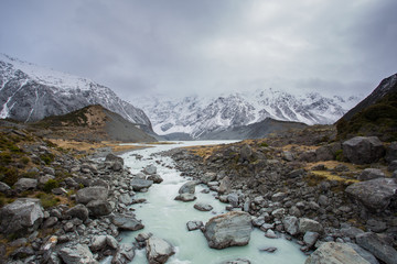 Cloudy at Hooker Valley
