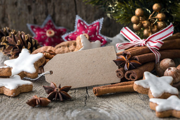 Blanko Weihnachtskärtchen mit viel Dekoration-Christmass card with decoration