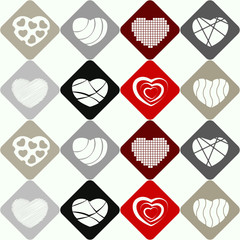 Seamless background with hearts for your design
