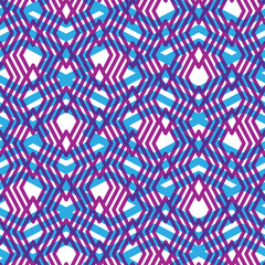 Geometric violet messy lined seamless pattern, colorful maze vec