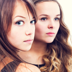 Portrait of two beautiful young women.
