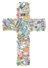 Cross from money