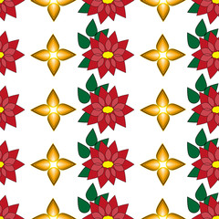 Obraz premium Vector Christmas seamless texture on white