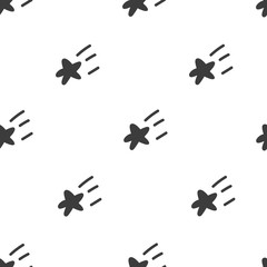 Falling star seamless pattern isolated on white background
