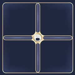 Four connected golden frames for your white text and cup of coff