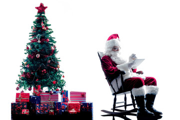 santa claus digital Tablets silhouette isolated