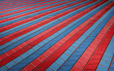 Colored checkered tile on the street