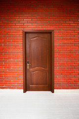 Brick wall and the door