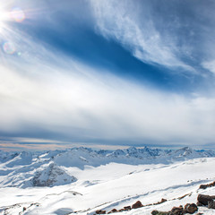 Obraz premium Blue mountains in clouds