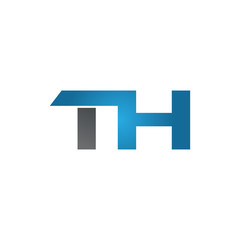 TH  company linked letter logo blue